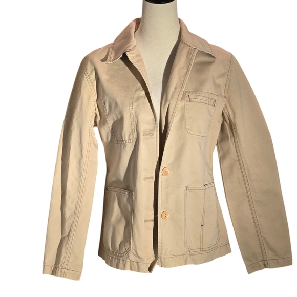 Eddie Bauer Jackets & Blazers - Eddie Bauer Women's M Beige Tan 100% Baumwolle (Cotton) Field Jacket Button Up